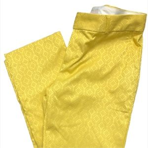 NWOT Banana Republic Yellow/Gold BEAUTIFUL MEDALLION PATTERN Crop Pant SZ 4